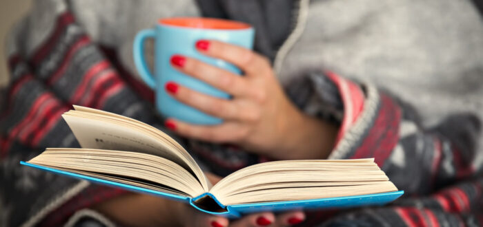 woman reading a book